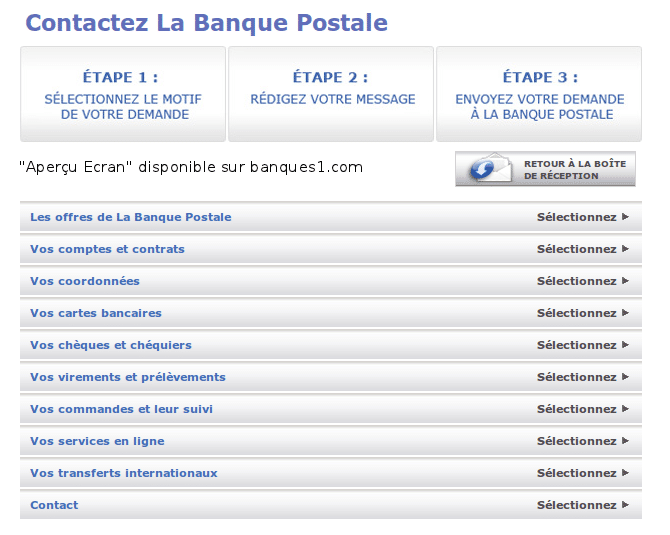 Contact Banque postale